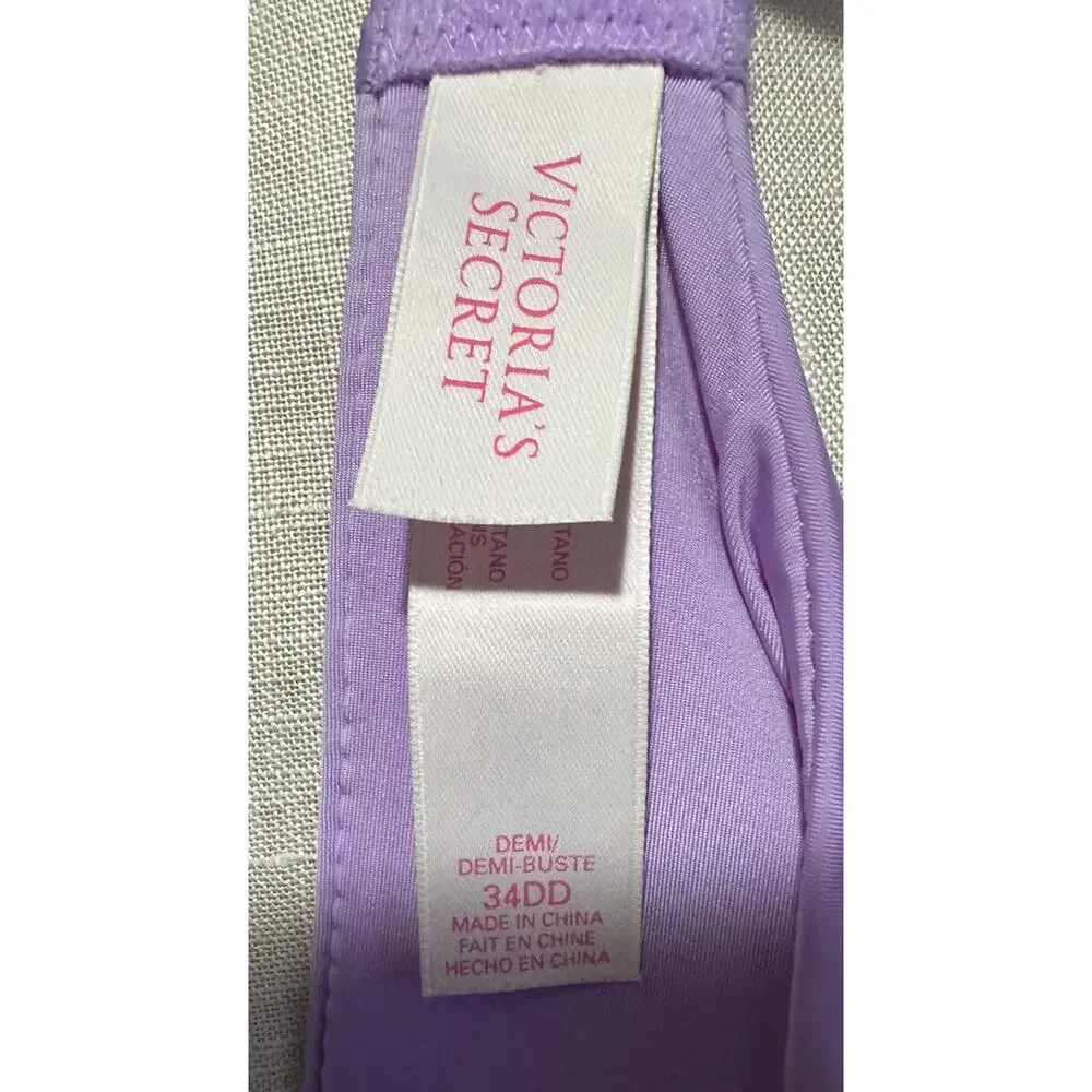 Victoria's Secret Lilac Purple Lace Demi Bra 34DD Underwire